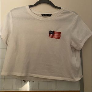 White Cropped Tee